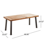 Ensemble de salle à manger d'extérieur Cordella Wood 7 pièces par Christopher Knight Home