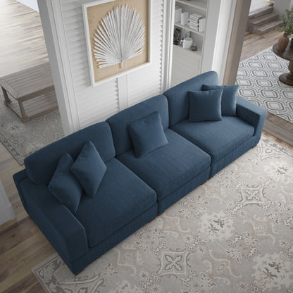 Canapé modulable sectionnel en velours côtelé avec oreillers