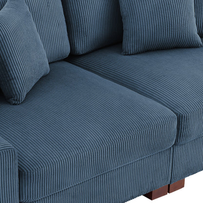 Canapé modulable sectionnel en velours côtelé avec oreillers