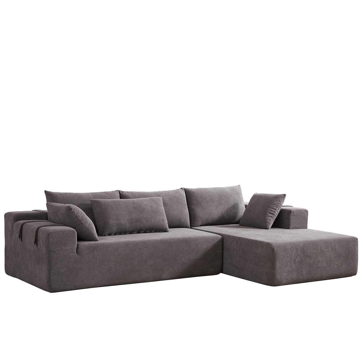 Canapé Cloud 3 places en velours côtelé avec 2 repose-pieds amovibles, canapé en U, siège profond rembourré 2 places avec 3 coussins