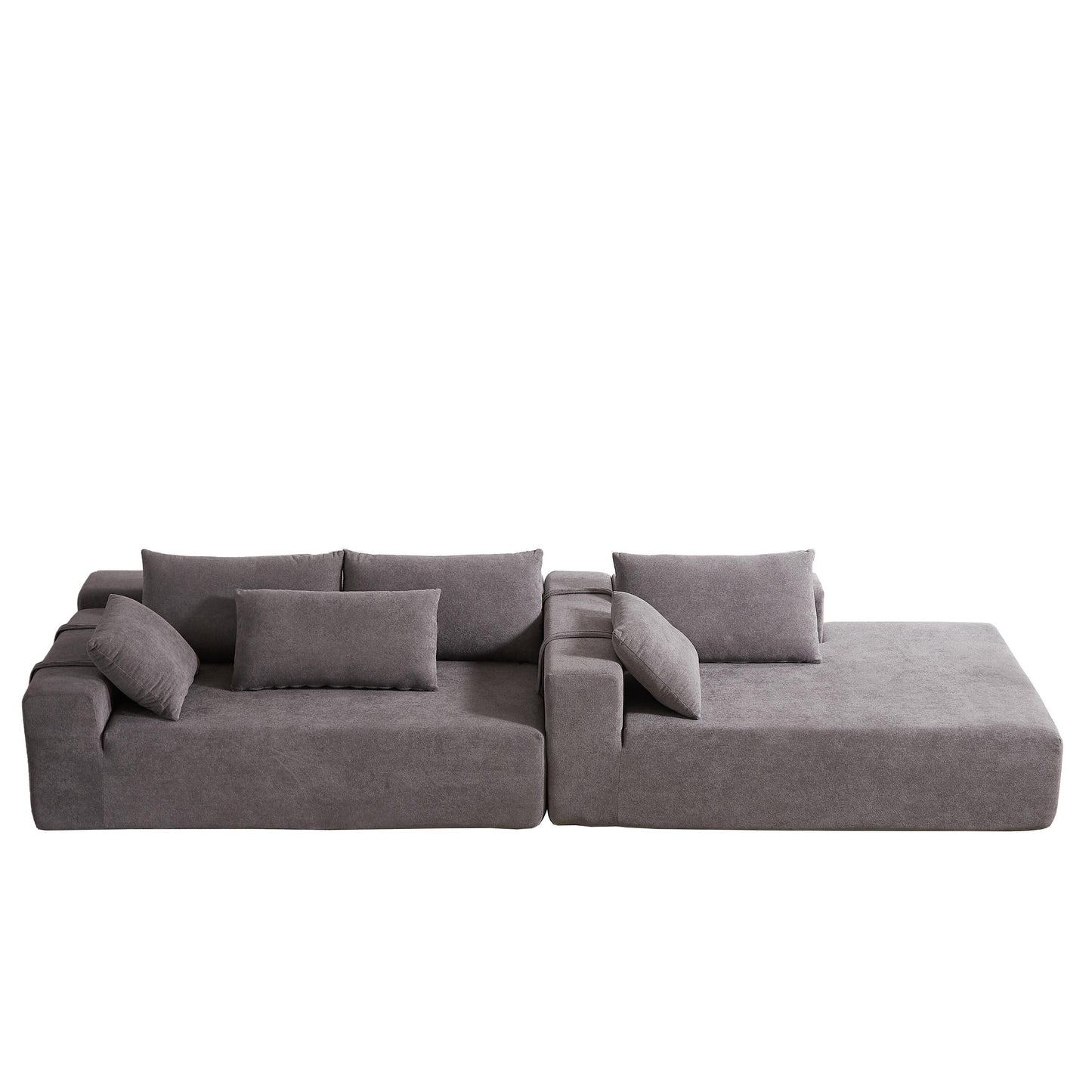 Canapé Cloud 3 places en velours côtelé avec 2 repose-pieds amovibles, canapé en U, siège profond rembourré 2 places avec 3 coussins
