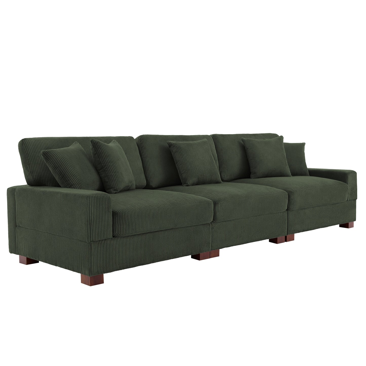 Canapé modulable sectionnel en velours côtelé avec oreillers