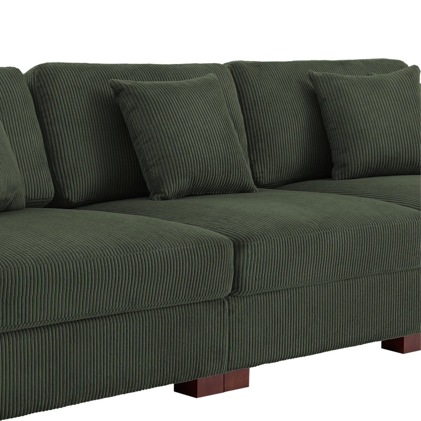 Canapé modulable sectionnel en velours côtelé avec oreillers