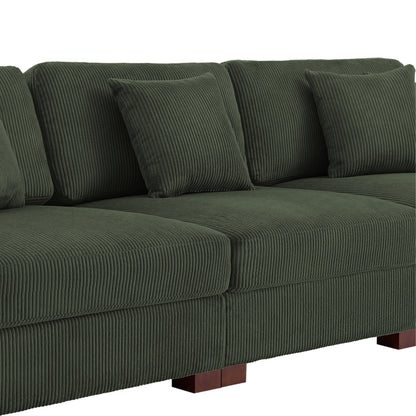 Canapé modulable sectionnel en velours côtelé avec oreillers