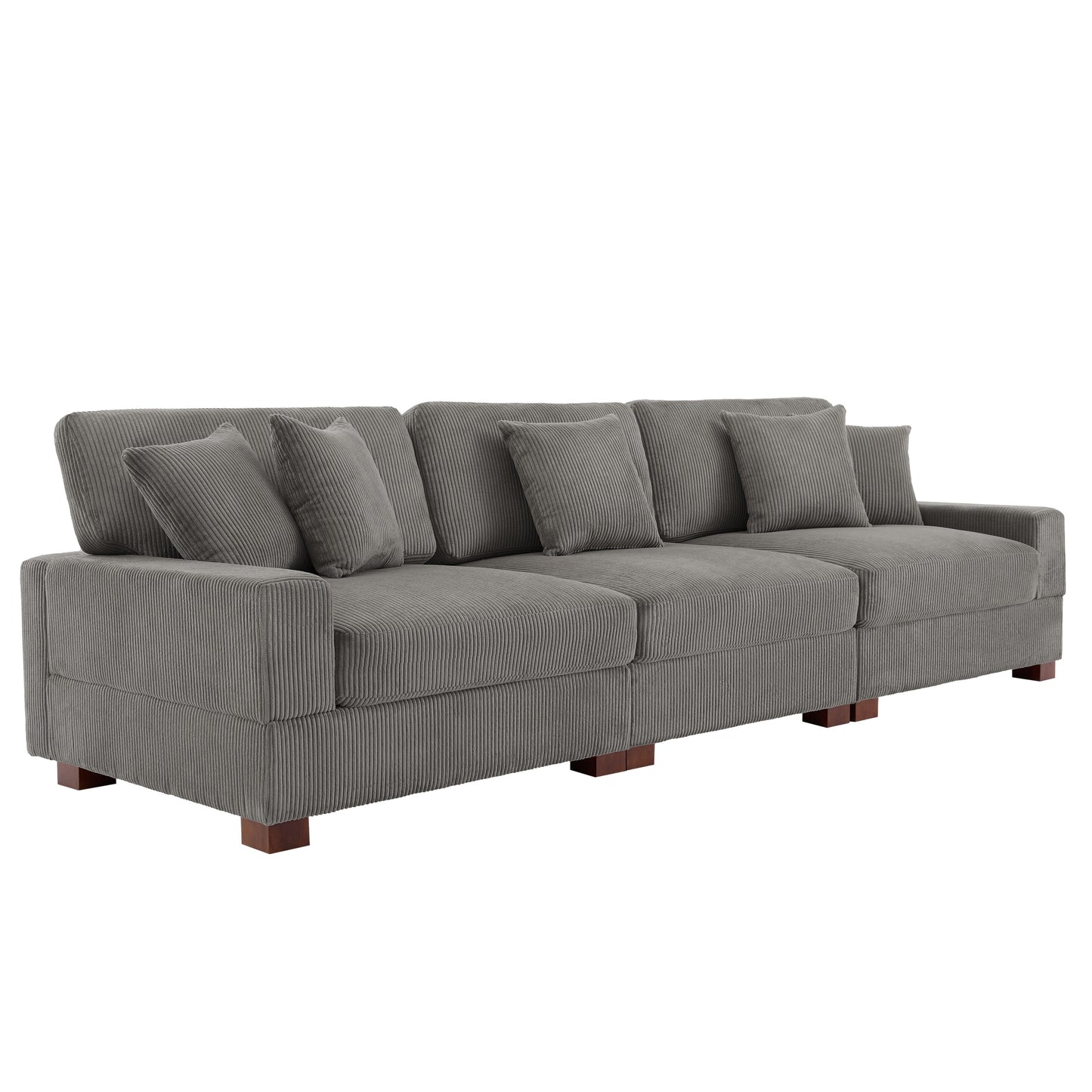 Canapé modulable sectionnel en velours côtelé avec oreillers