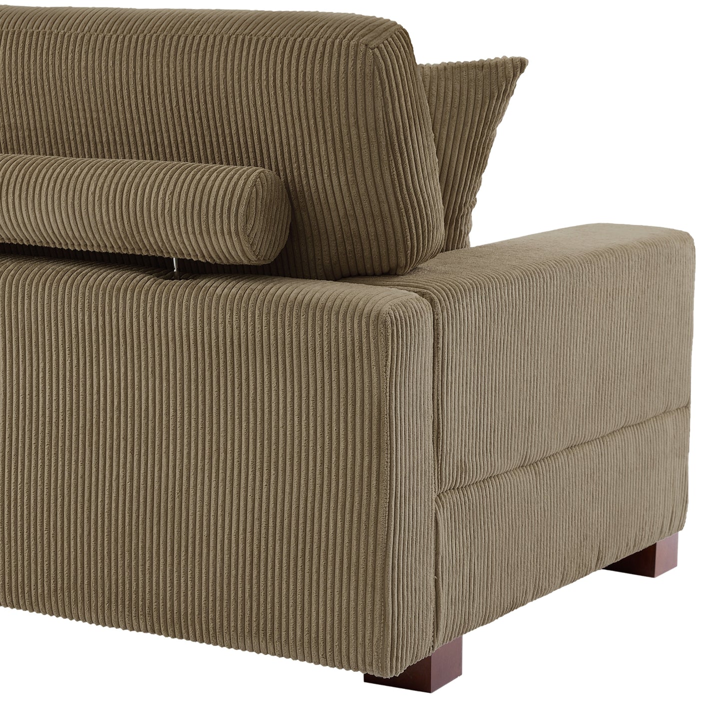 Canapé modulable sectionnel en velours côtelé avec oreillers