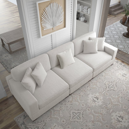 Canapé modulable sectionnel en velours côtelé avec oreillers