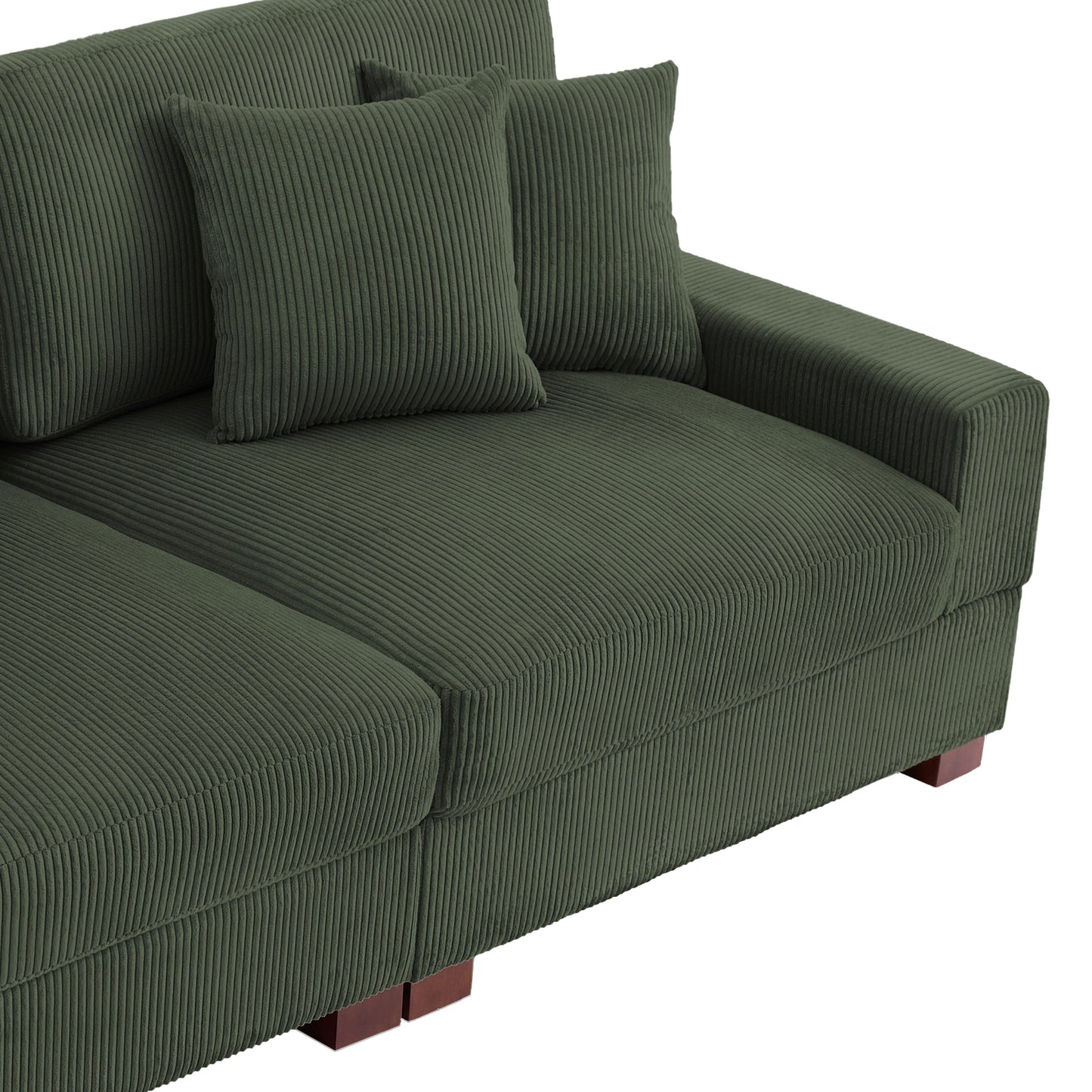 Canapé modulable sectionnel en velours côtelé avec oreillers