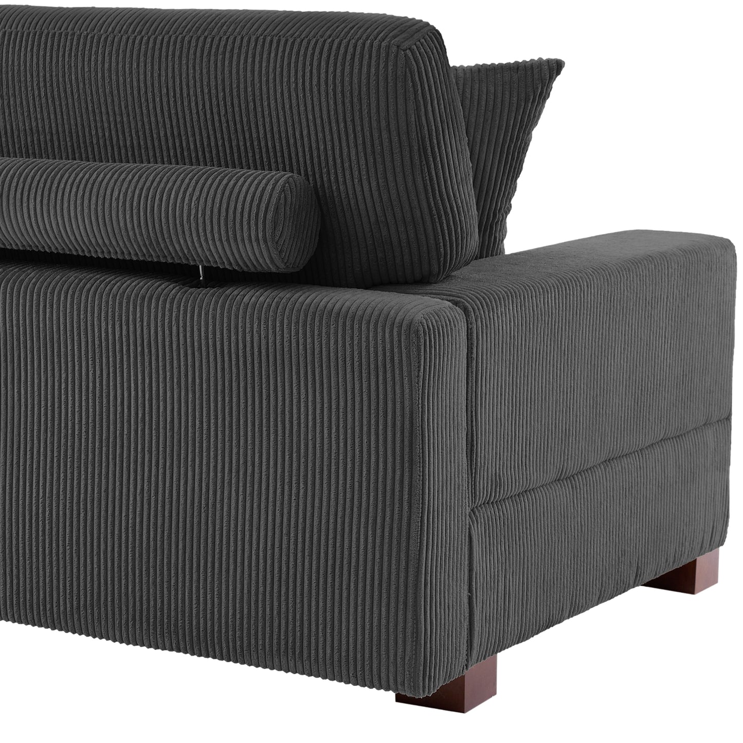 Canapé modulable sectionnel en velours côtelé avec oreillers