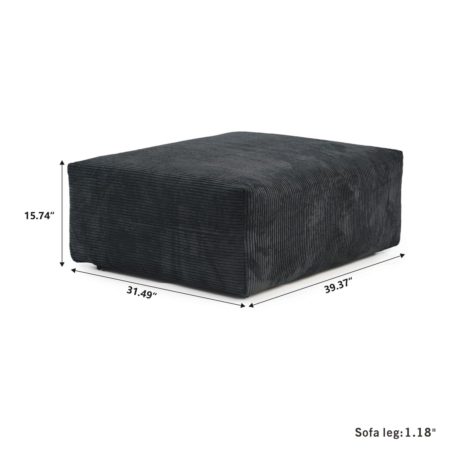Canapé-lit ottoman en velours côtelé
