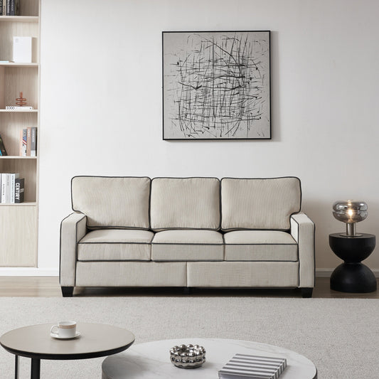 Canapé en velours côtelé avec rangement amovible - Modern Living Spaces