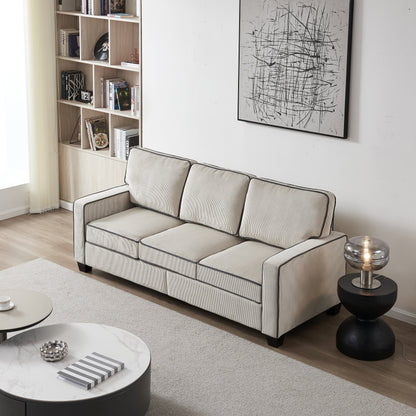Canapé en velours côtelé avec rangement amovible - Modern Living Spaces