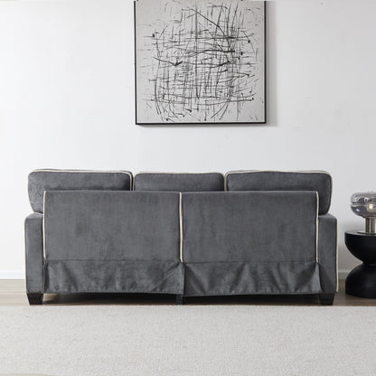 Canapé en velours côtelé avec rangement amovible - Modern Living Spaces
