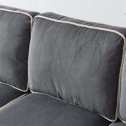Canapé en velours côtelé avec rangement amovible - Modern Living Spaces