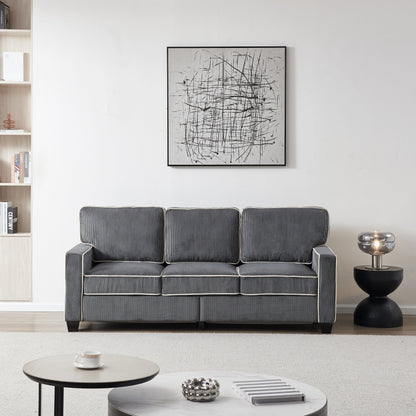 Canapé en velours côtelé avec rangement amovible - Modern Living Spaces