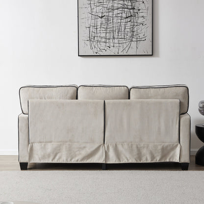 Canapé en velours côtelé avec rangement amovible - Modern Living Spaces