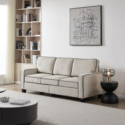 Canapé en velours côtelé avec rangement amovible - Modern Living Spaces