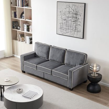 Canapé en velours côtelé avec rangement amovible - Modern Living Spaces