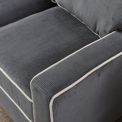 Canapé en velours côtelé avec rangement amovible - Modern Living Spaces