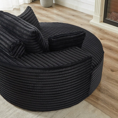 Canapé simple en velours côtelé éponge, aucun assemblage requis