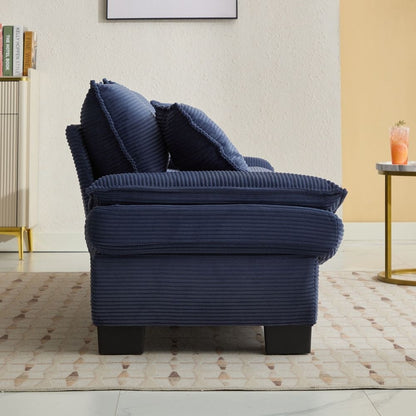 Canapé à assise profonde rembourré en velours côtelé