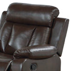 Fauteuil inclinable manuel Corie, coussiné, similicuir marron