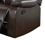Fauteuil inclinable manuel Corie, coussiné, similicuir marron