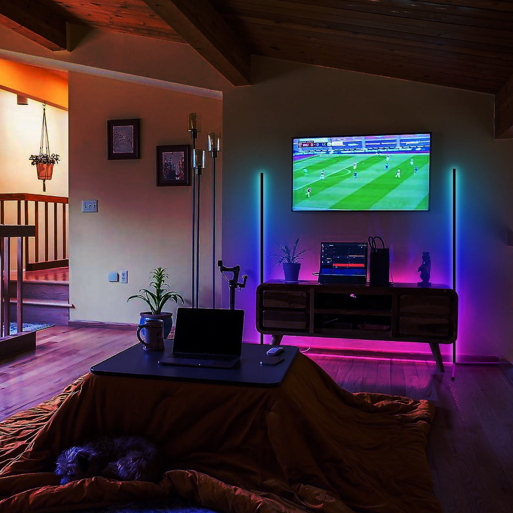 Lampe d'angle en métal RVB 55 LED minimaliste sur pied