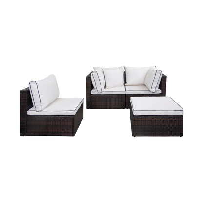 Canapé d'extérieur modulaire York 4 pièces avec coussins