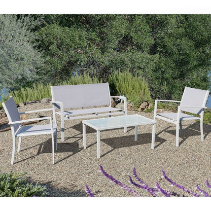 Ensemble de conversation en tissu élingue d'extérieur Corvus Antonio 4 pièces