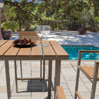 Ensemble de bar d'extérieur Corvus Jasmine 5 pièces avec coussins Sunbrella