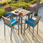 Ensemble de bar d'extérieur Corvus Jasmine 5 pièces avec coussins Sunbrella