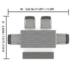Ensemble de salle à manger d'extérieur Corvus Orville 6 pièces en aluminium avec plateau en WPC