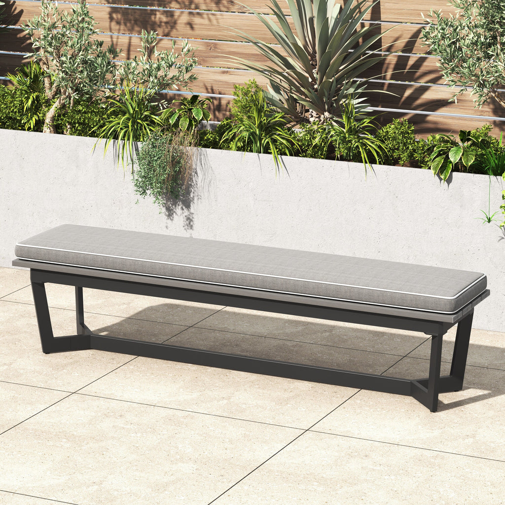Ensemble de salle à manger d'extérieur Corvus Orville 6 pièces en aluminium avec plateau en WPC