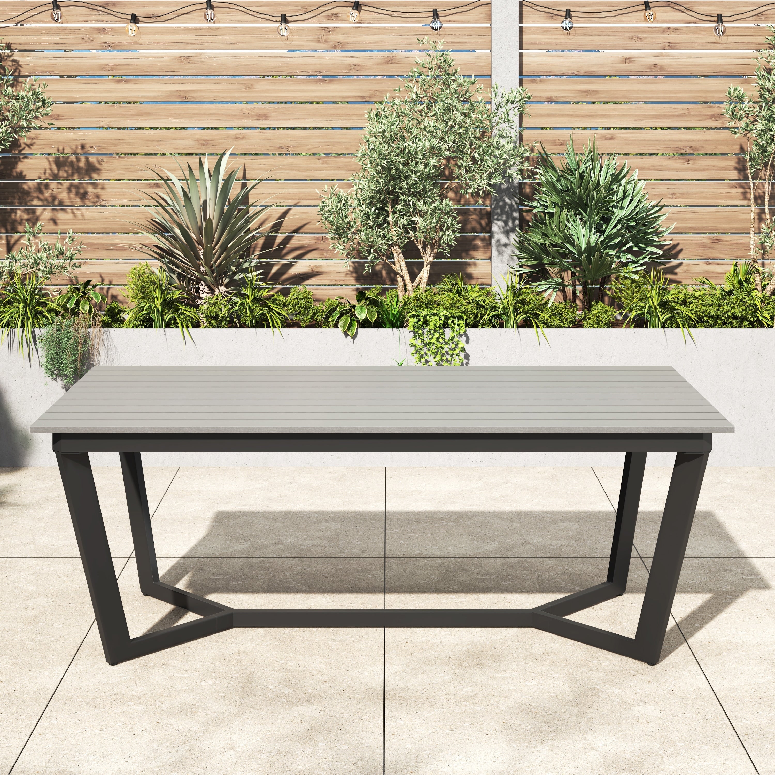 Ensemble de salle à manger d'extérieur Corvus Orville 6 pièces en aluminium avec plateau en WPC