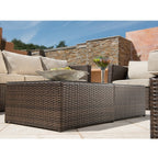 Ensemble de 12 meubles de patio sectionnels en osier brun Corvus Trey
