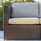 Ensemble de 12 meubles de patio sectionnels en osier brun Corvus Trey