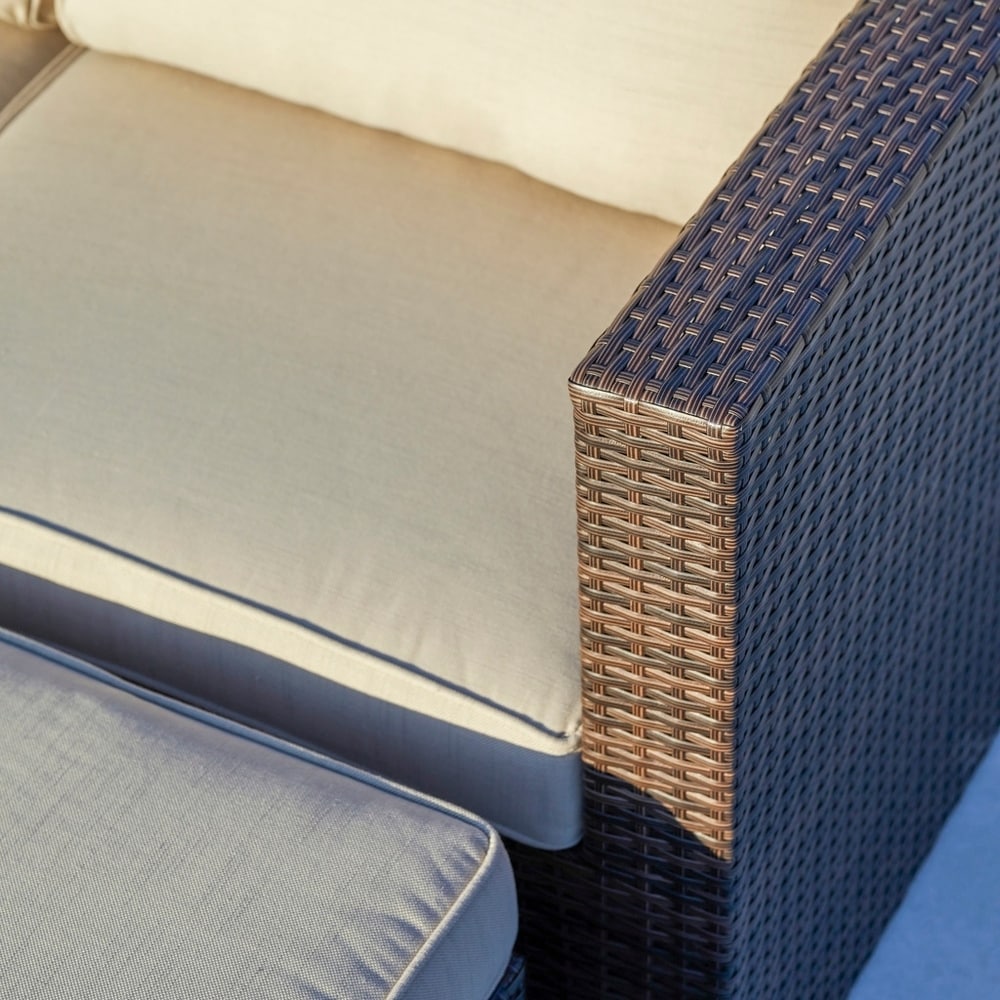 Ensemble de 12 meubles de patio sectionnels en osier brun Corvus Trey