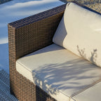 Ensemble de 12 meubles de patio sectionnels en osier brun Corvus Trey
