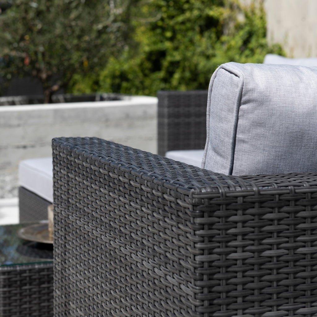 Ensemble de canapés de patio sectionnels en osier Corvus Trey 12 pièces