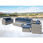 Ensemble de canapés de patio sectionnels en osier Corvus Trey 12 pièces