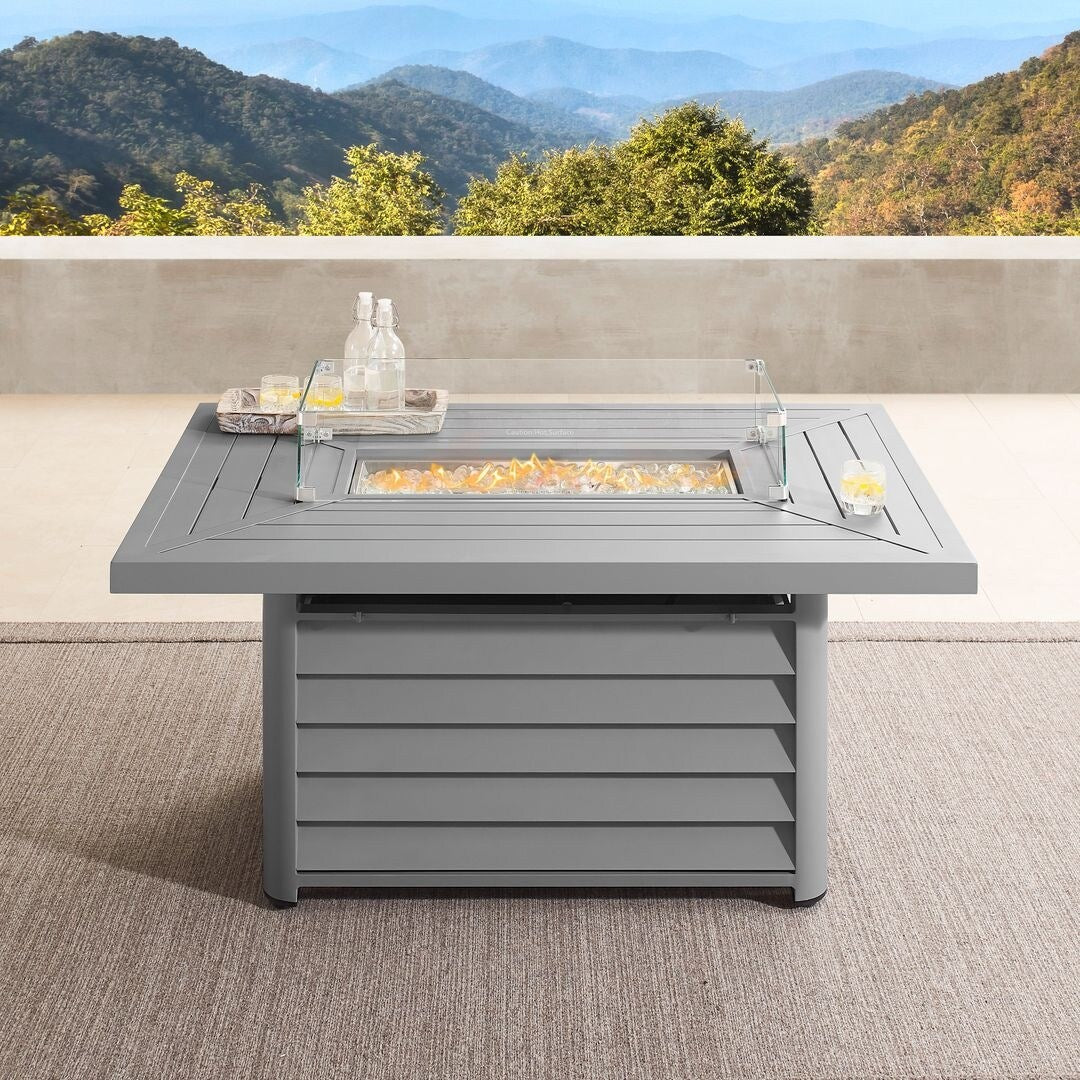 Ensemble de meubles de patio sectionnels en osier tressé Corvus Trey 13 pièces avec table à feu