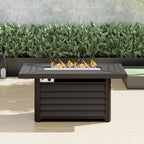 Ensemble de meubles de patio sectionnels en osier tressé Corvus Trey 13 pièces avec table à feu