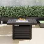Ensemble de meubles de patio sectionnels en osier tressé Corvus Trey 13 pièces avec table à feu