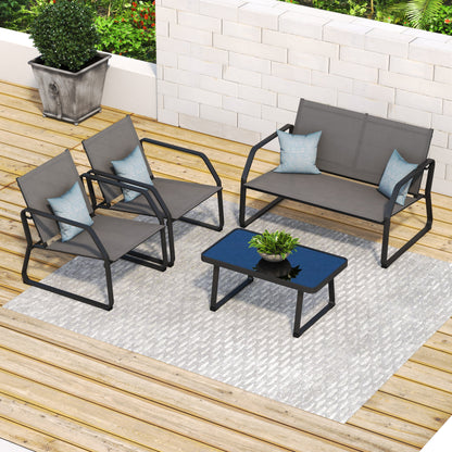 Ensemble de conversation en tissu pour l'extérieur Corvus Yorkdale, 4 pièces