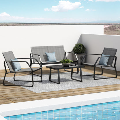 Ensemble de conversation en tissu pour l'extérieur Corvus Yorkdale, 4 pièces