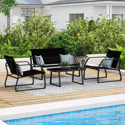 Ensemble de conversation en tissu pour l'extérieur Corvus Yorkdale, 4 pièces