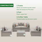 Ensemble de meubles de jardin en osier 5 pièces le plus confortable avec table basse