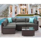 Ensemble de meubles de jardin en osier 5 pièces le plus confortable avec table basse