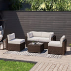 Ensemble de meubles de jardin en osier 5 pièces le plus confortable avec table basse